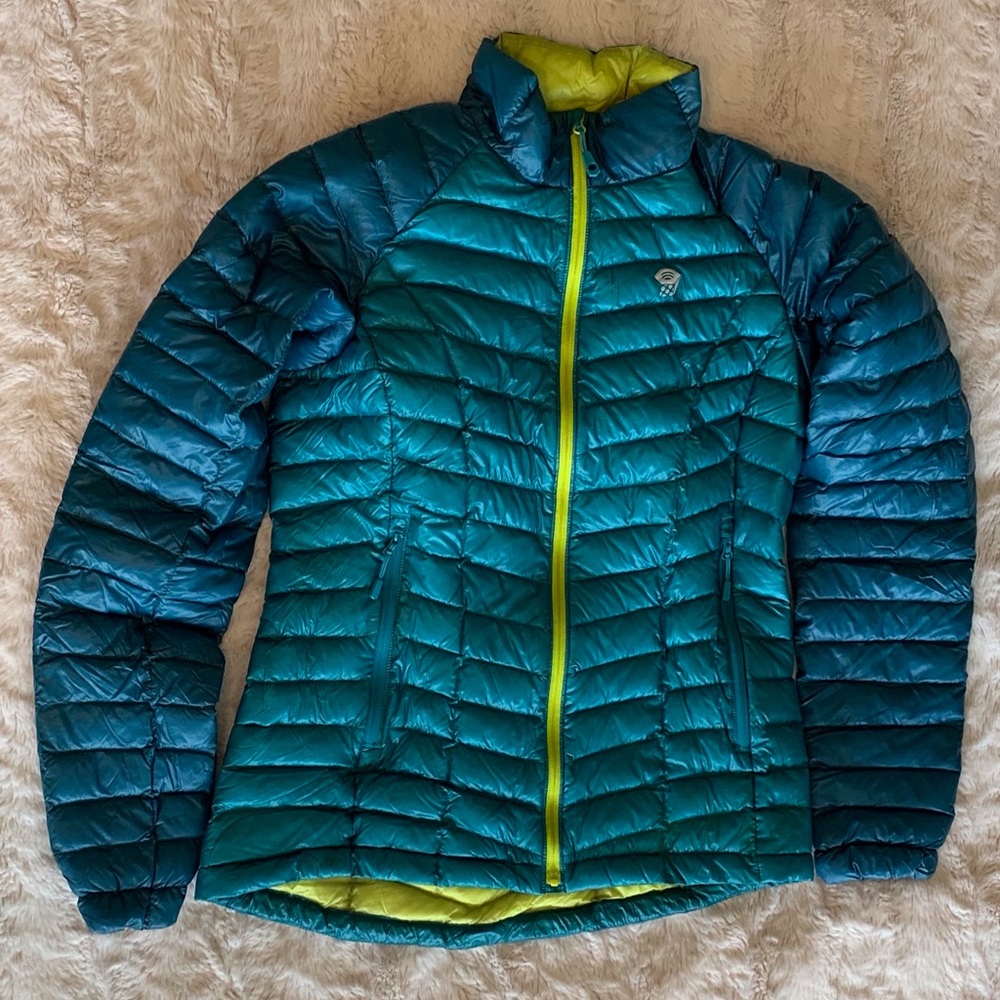SOLD Mountain Hardwear Ghost Whisperer Down Jacket, Teal, S, EUC.